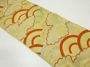 アンティーク　雲取りに青海波・重ね亀甲模様織り出し袋帯（材料）